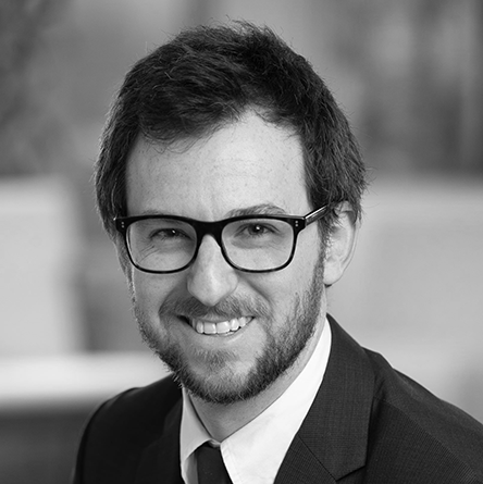 Black and white photo of Jason Trankle